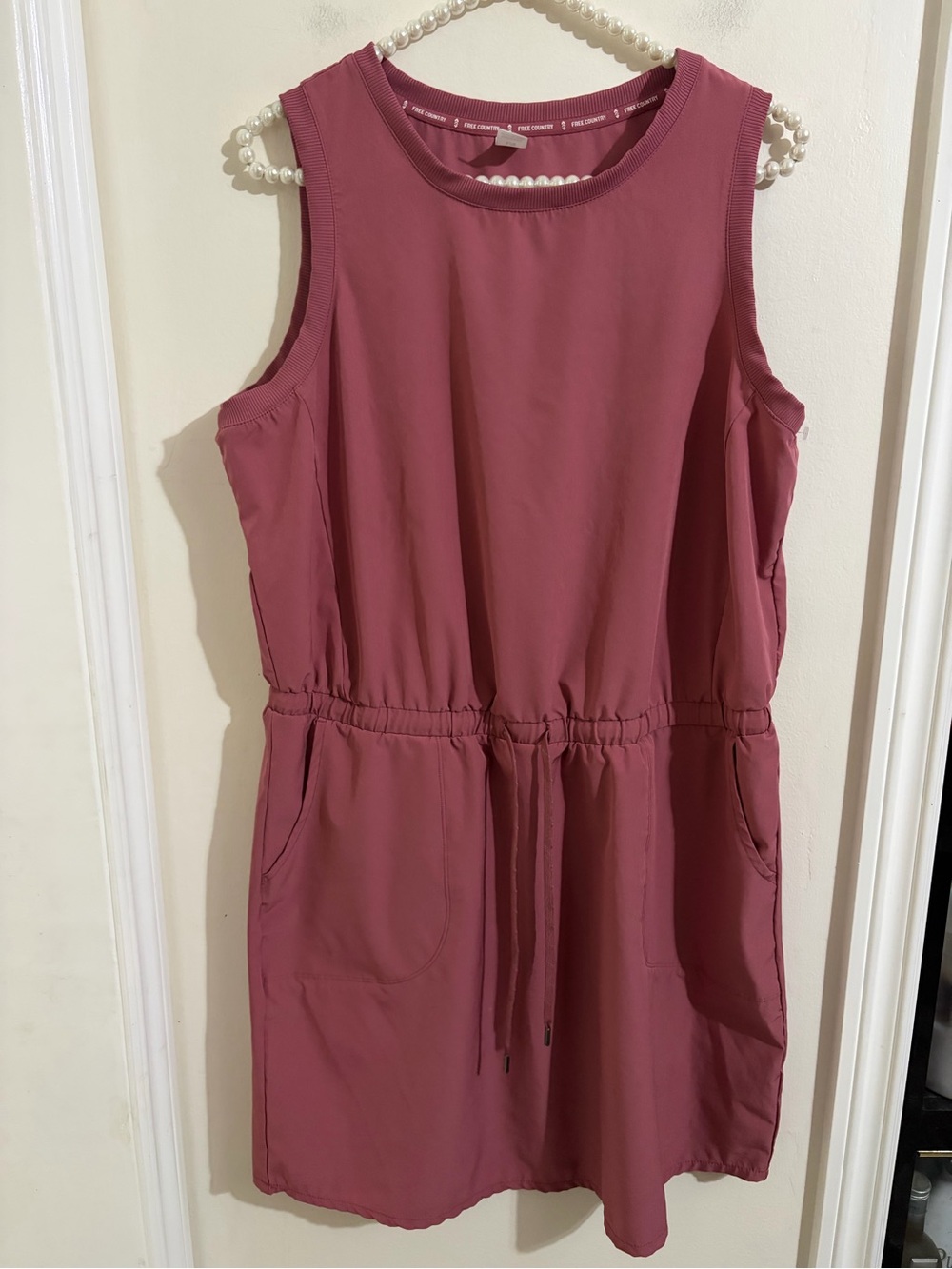 Free Country Sleeveless Drawstring Mini Dress in Mauve
